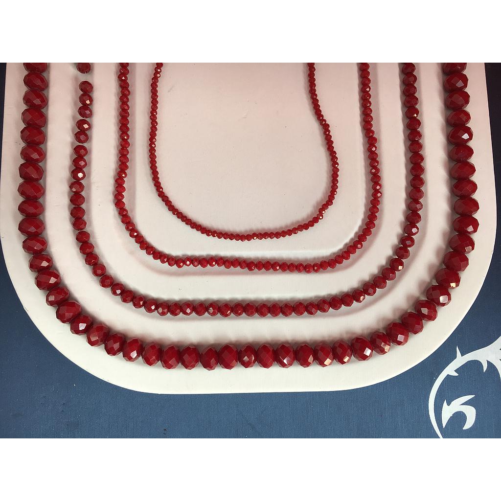 CRISTAL RONDEL MATE ROJO SANGRE 10MM