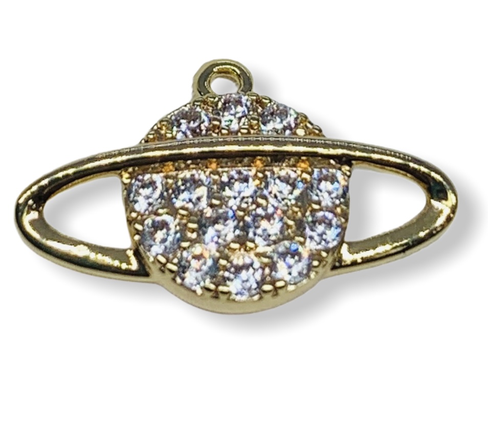 DIJE SATURNO 10MM ELECTROENCHAPADO