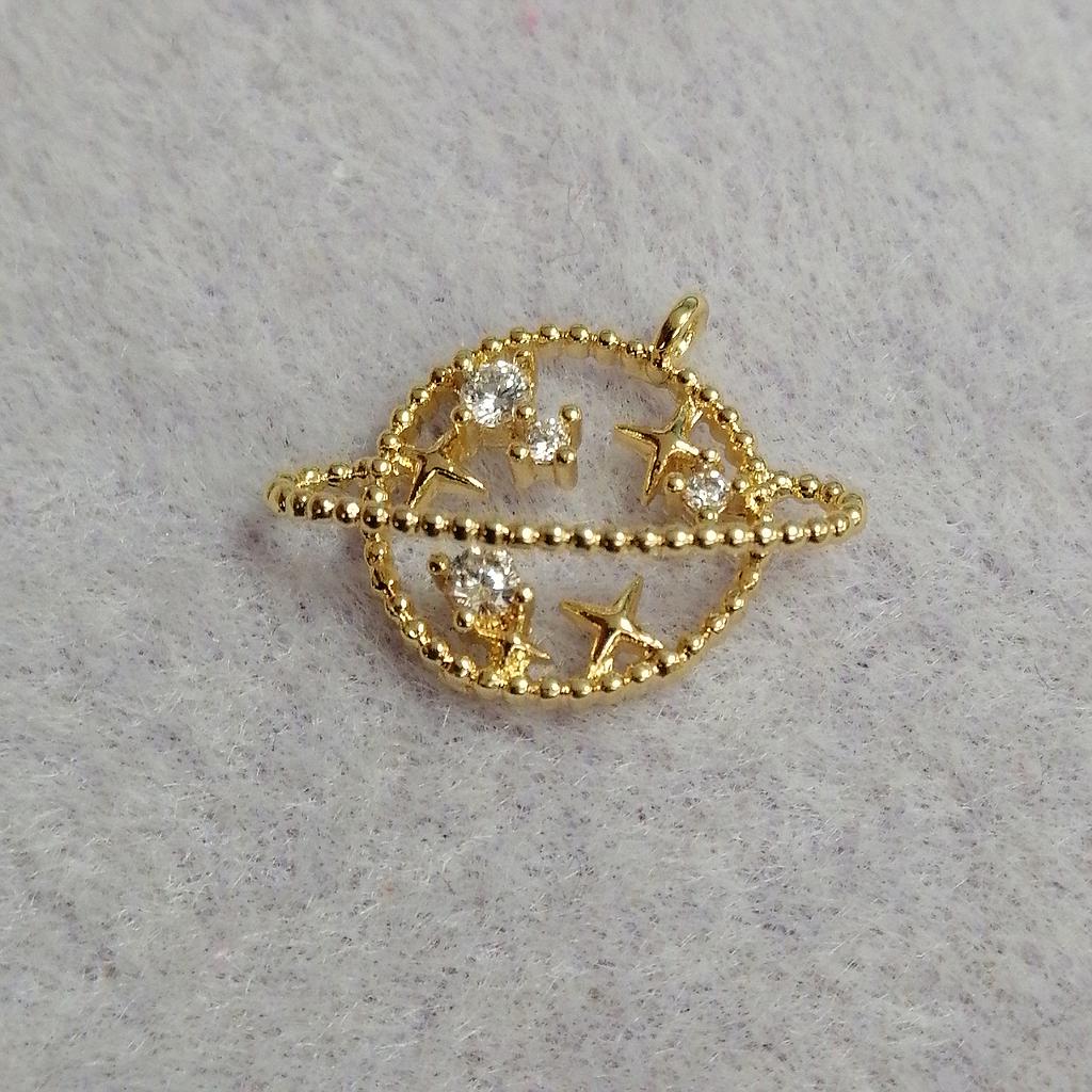 DIJE SATURNO 13MM ELECTROENCHAPADO