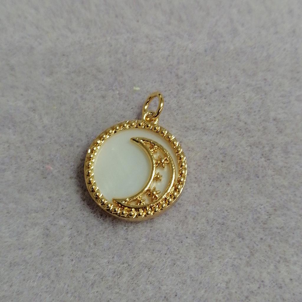 DIJE LUNA  ELECTROENCHAPADO CON CONCHA