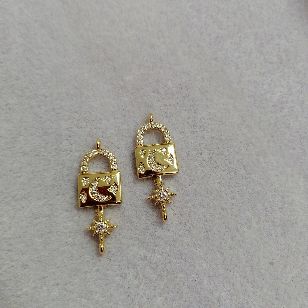 DIJE CANDADO LUNA MICROCIRCONIA