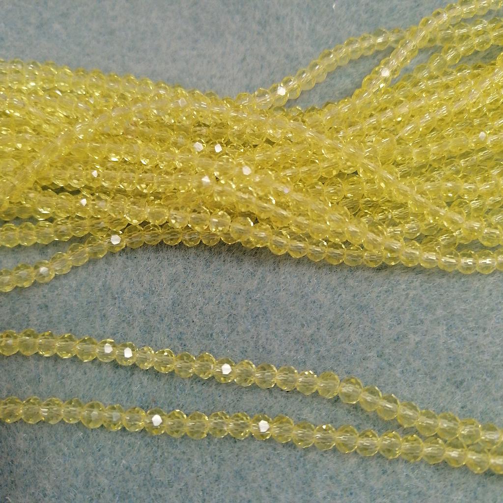 LIQUIDACION CRISTAL RONDEL AMARILLO PIÑA 3MM