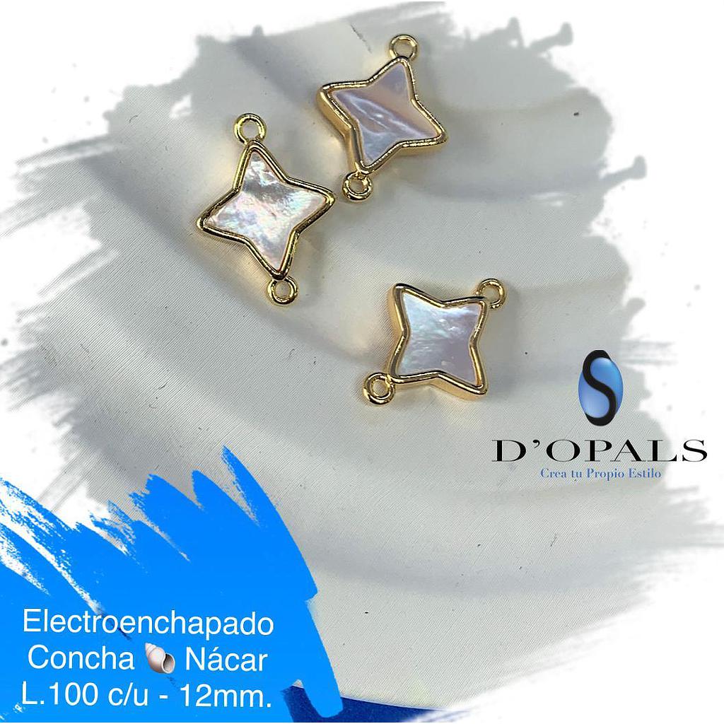 DIJE ESTRELLA ELECTROENCHAPADO CON CONCHA NACAR