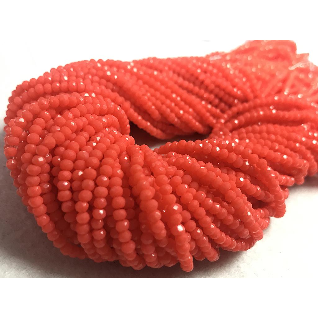 CRISTAL RONDEL MATE NARANJA FUEGO 2MM