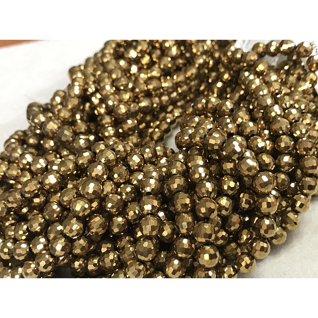 CRISTAL REDONDO FACETADO DORADO 6MM