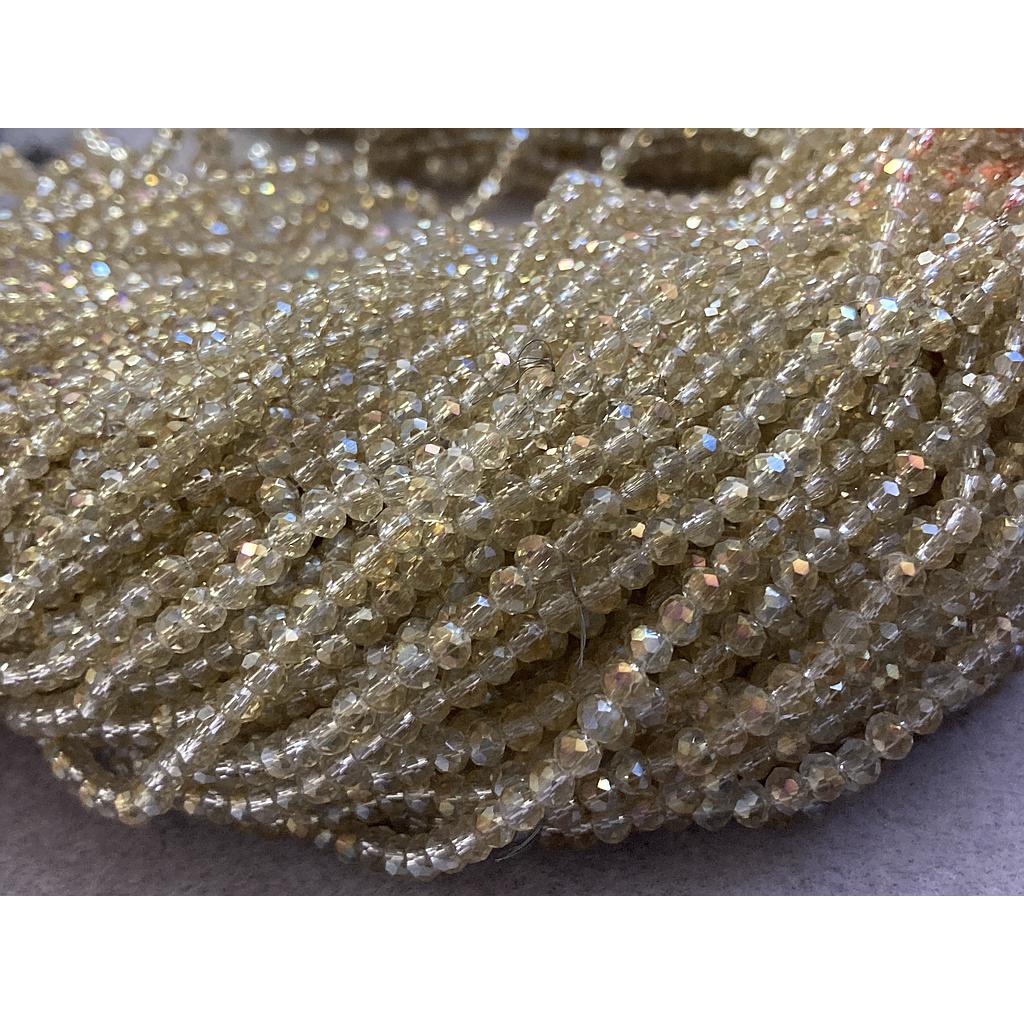 CRISTAL RONDEL BEIGE AB 3MM