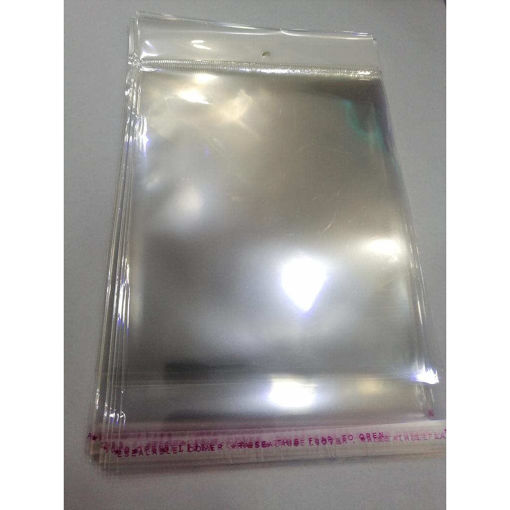 BOLSA CON PEGAMENTO 12X20CM PAQUETE 100PCS