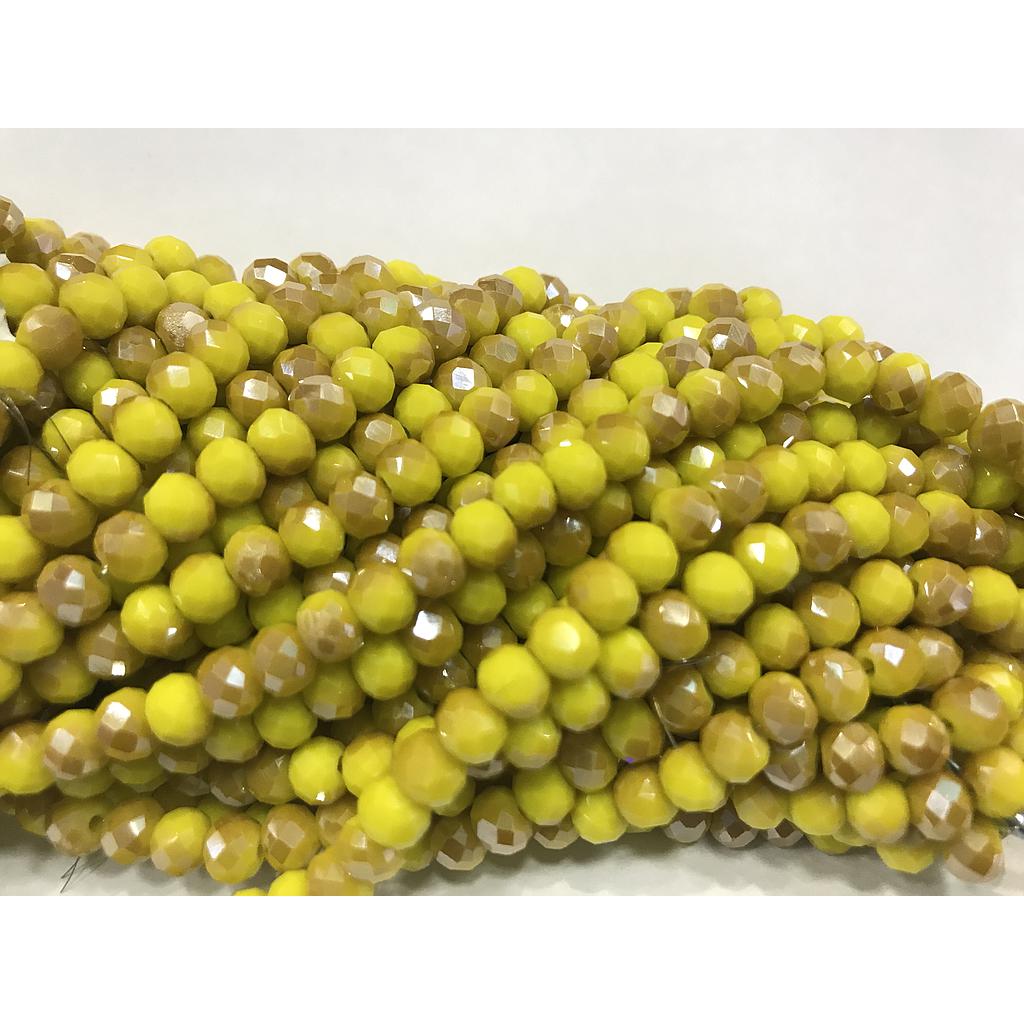 CRISTAL RONDEL AMARILLO CON BRONCE 6MM