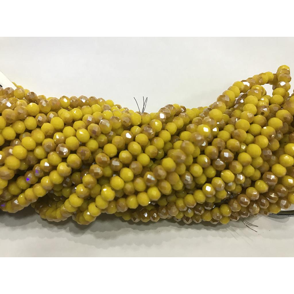 CRISTAL RONDEL AMARILLO CON BRONCE 4MM