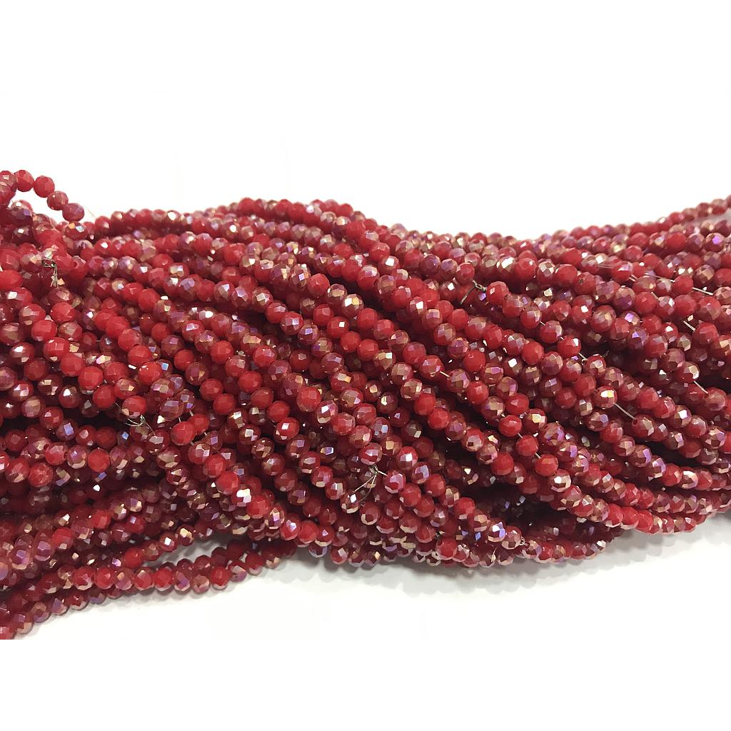 CRISTAL RONDEL ROJO TORNASOL 4MM