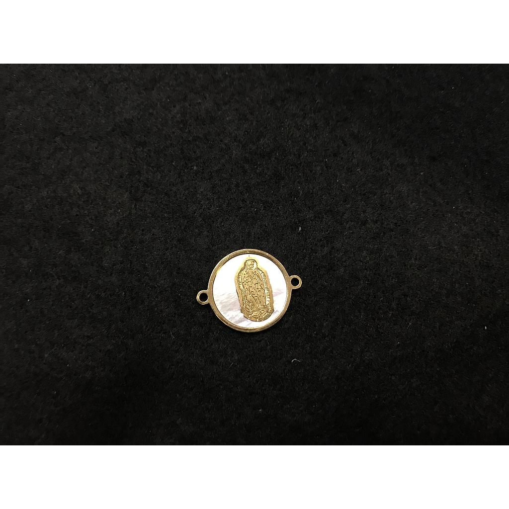 DIJE VIRGEN DE GUADALUPE 18MM ACERO Y CONCHA