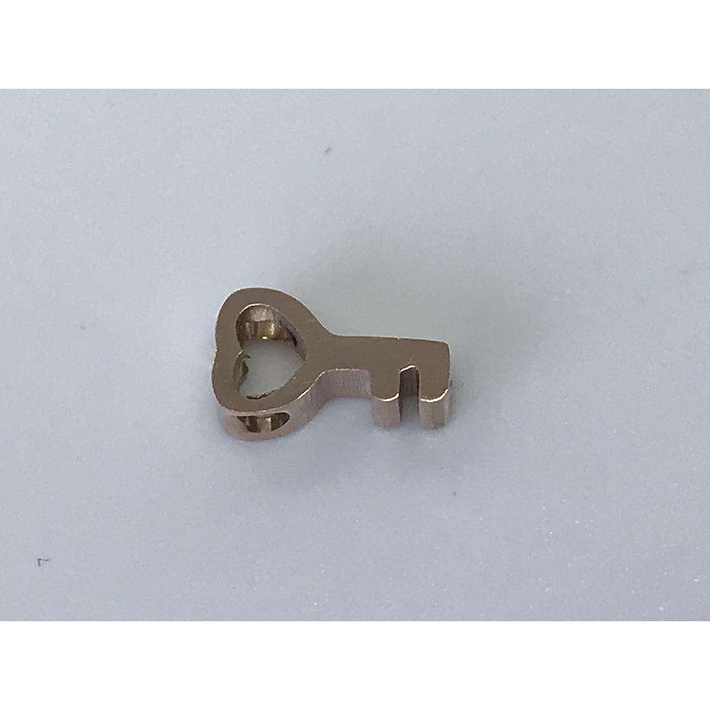 DIJE LLAVE CORAZON ACERO ROSEGOLD