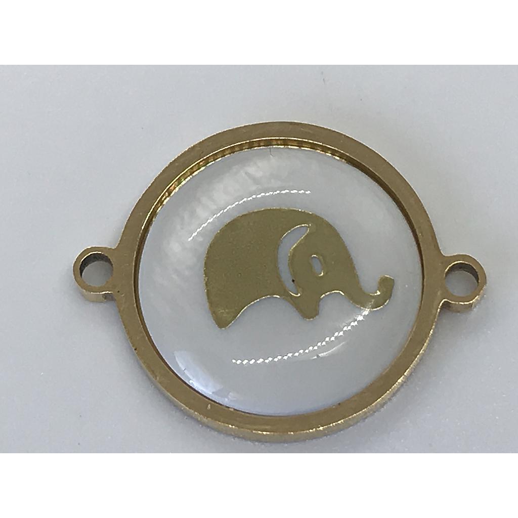 DIJE ELEFANTE DE ACERO CON CONCHA