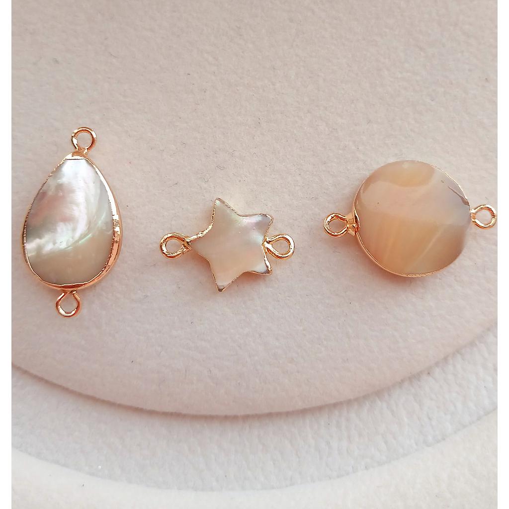 CONCHA NACAR CON ORILLA DORADA