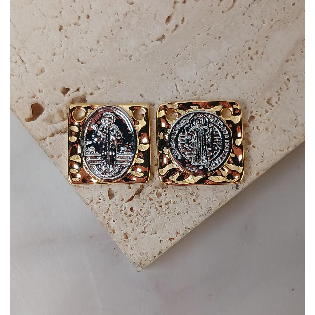 DIJE ESCAPULARIO SAN BENITO MICROCIRCONIA