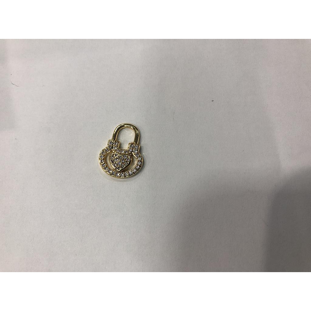 DIJE CANDADO CORAZON MICROZIRCONIA