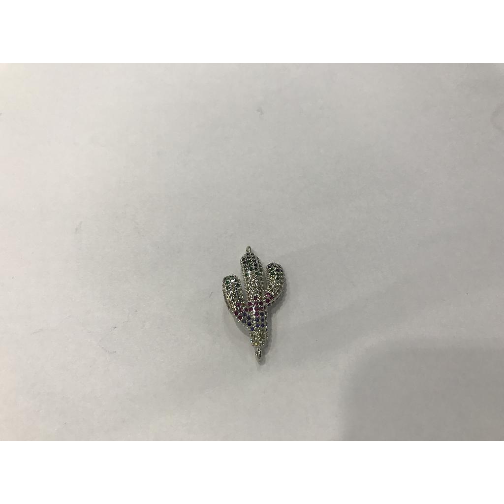 DIJE CACTUS MICROZIRCONIA DOS ARGOLLAS
