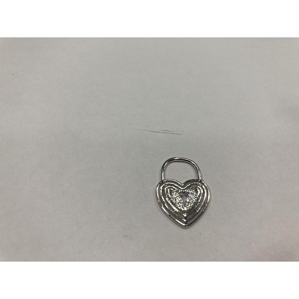 DIJE CANDADO CORAZON MICROCIRCONIA