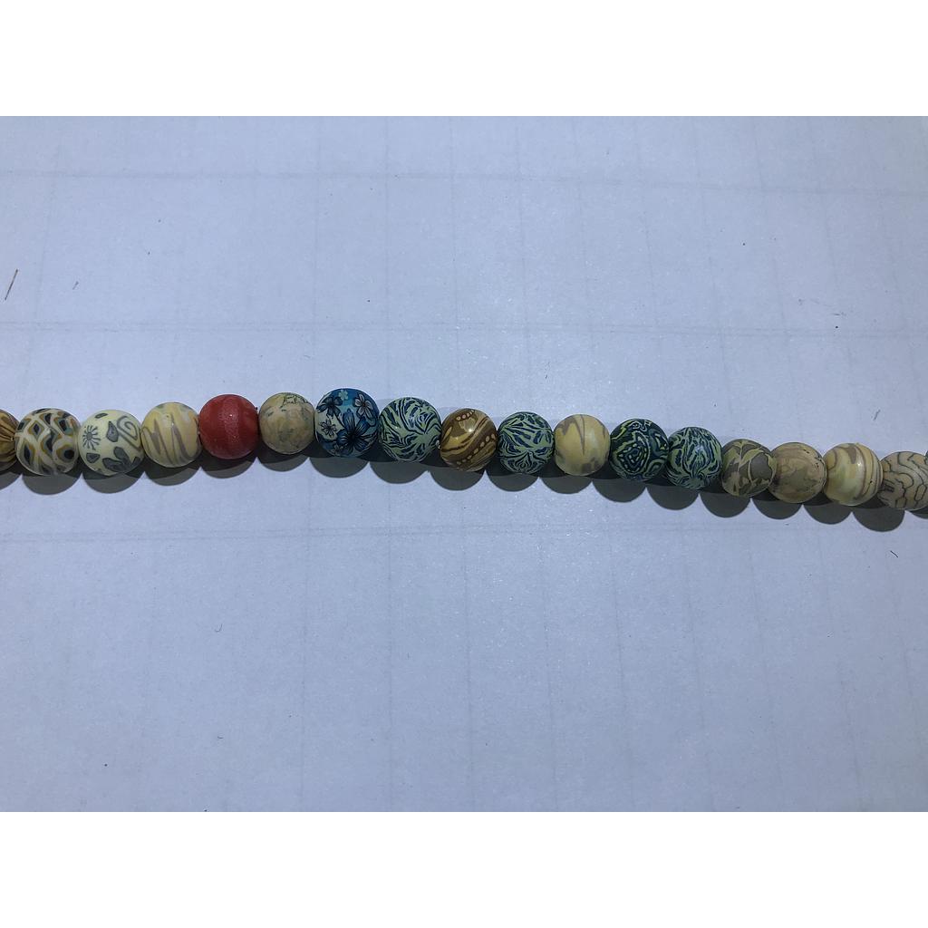 FIMO REDONDO 8MM CON FIGURAS