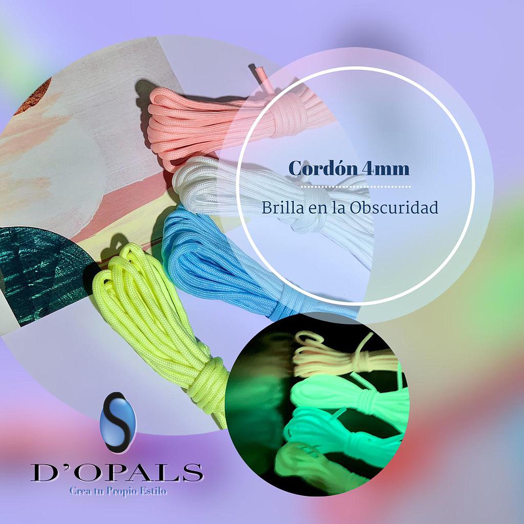 CORDON 4MM BRILLA EN LA OSCURIDAD PAR 2MTS