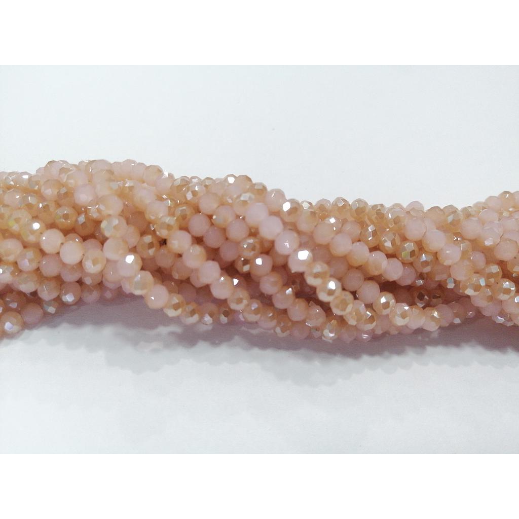 CRISTAL RONDEL ROSADO Y SALMON 4MM