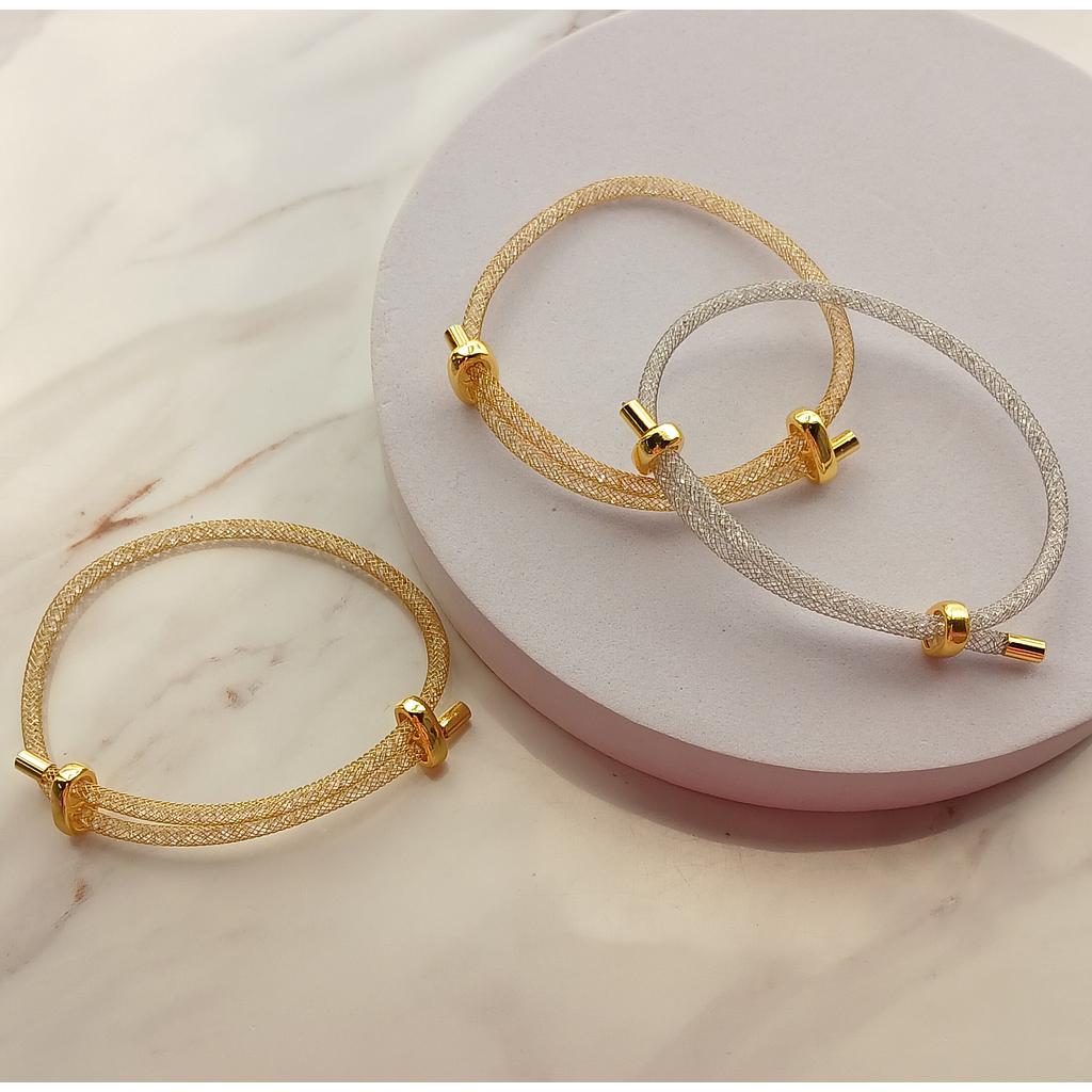 BRAZALETE DE CORDON MAGUERA CON CRISTALES