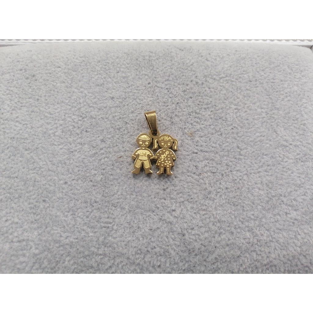 DIJE PAREJA NIÑOS ACERO