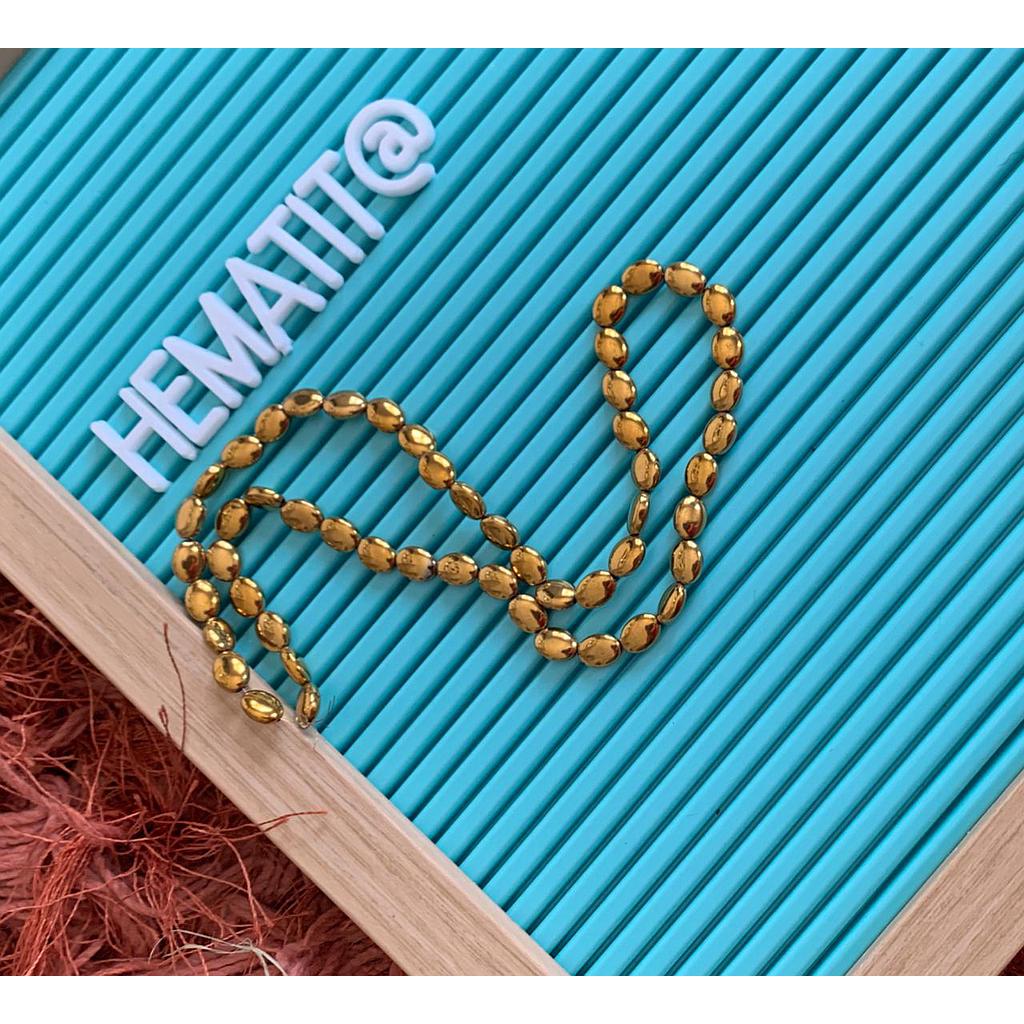 HEMATITA OVALADA DORADA 6X6