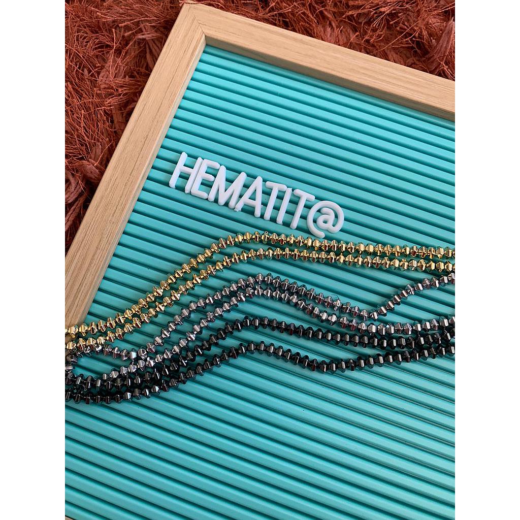 HEMATITA ROMBO NEGRA 6X4MM