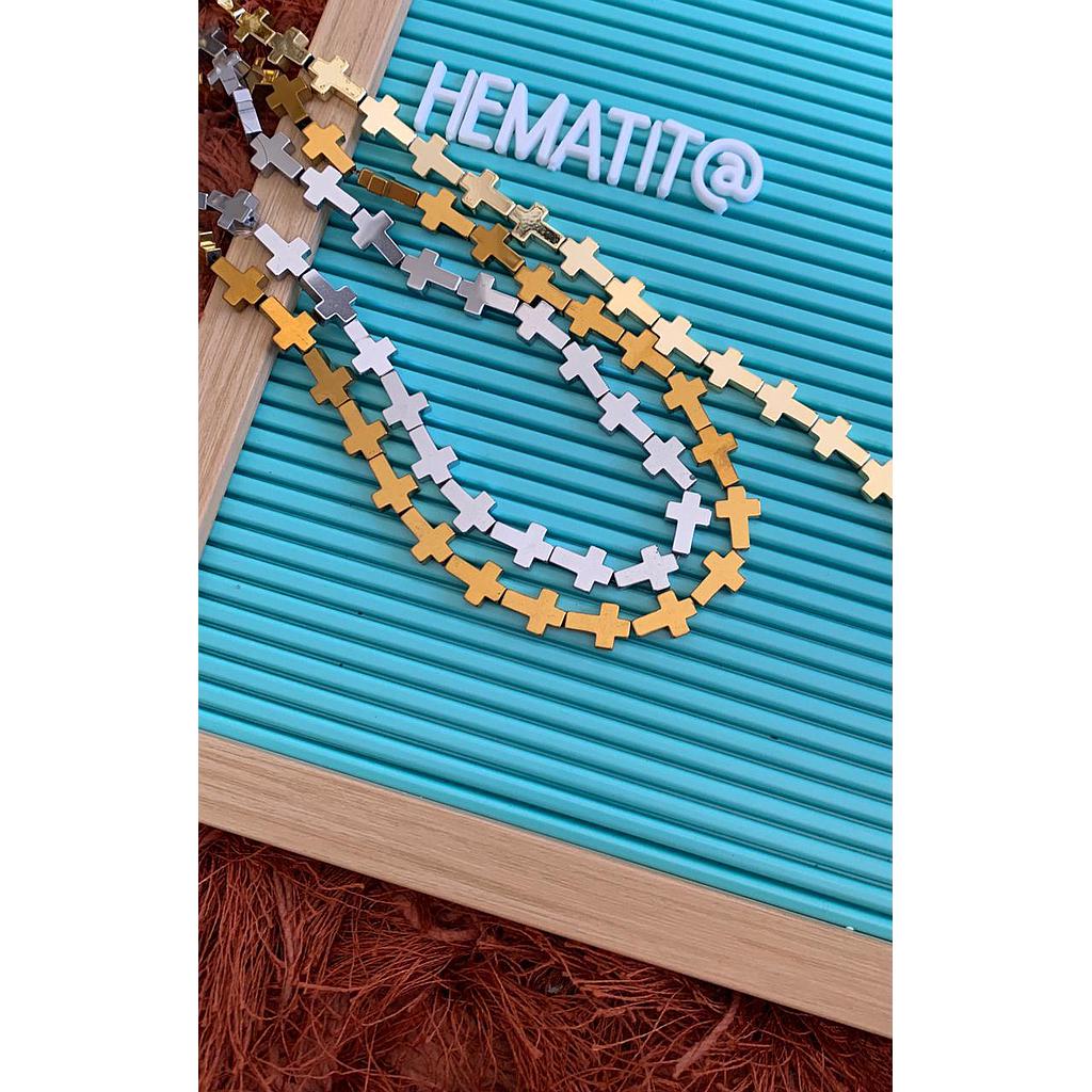 HEMATITA DORADO OSCURO CRUZ 10×14MM