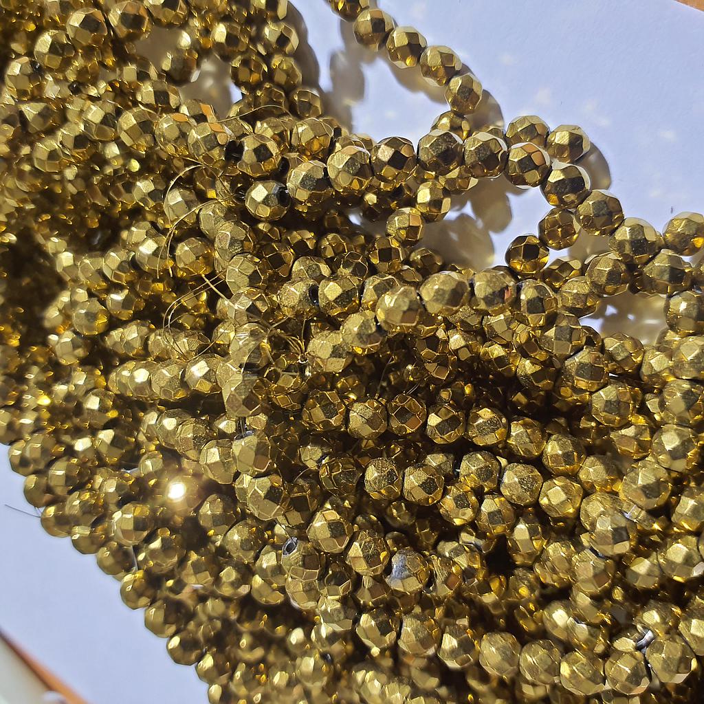 HEMATITA FACETEADA DORADA 4MM