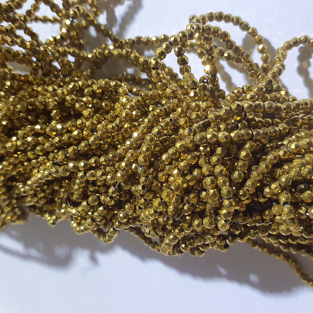 HEMATITA FACETEADA DORADA 2MM