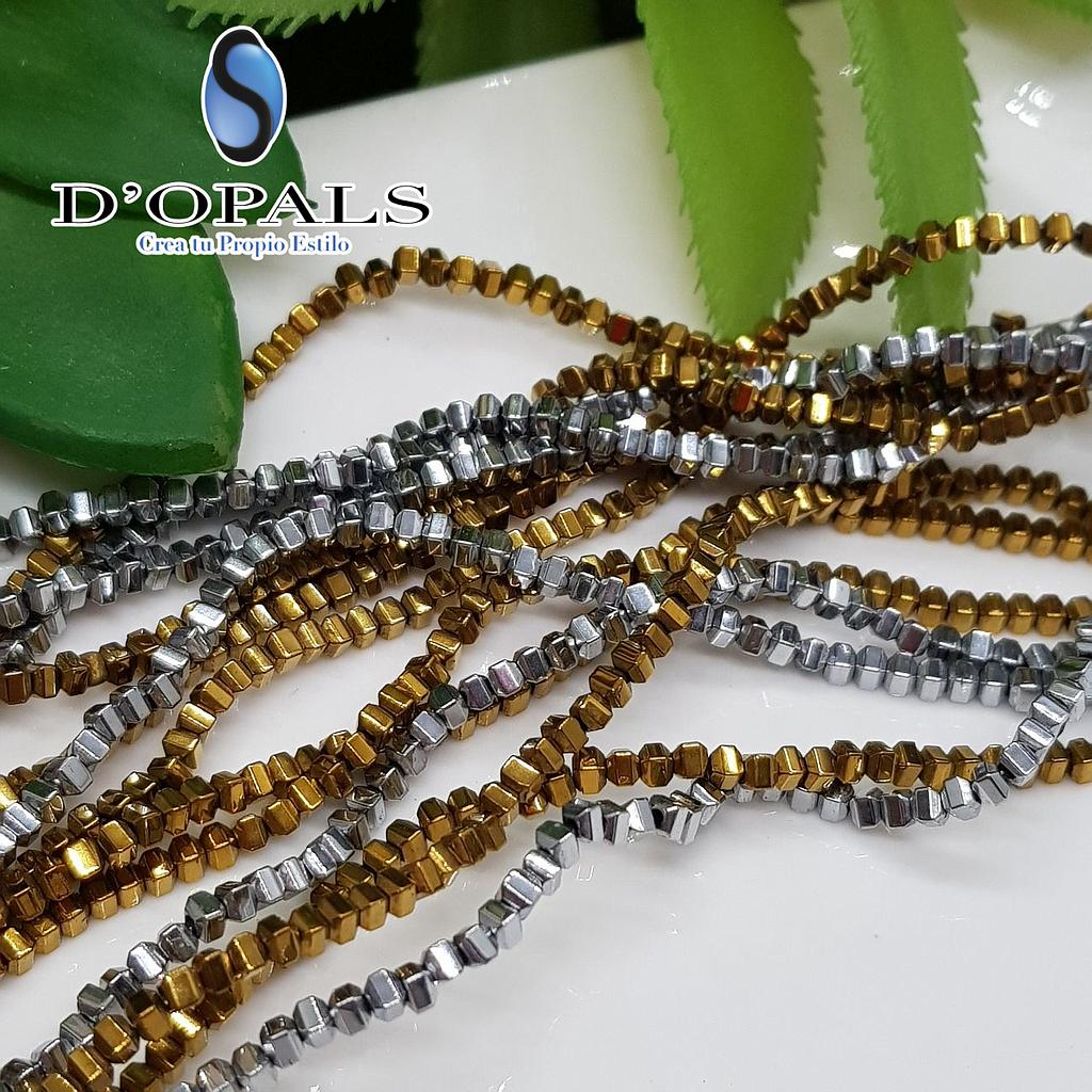 HEMATITA DORADA 2x2MM