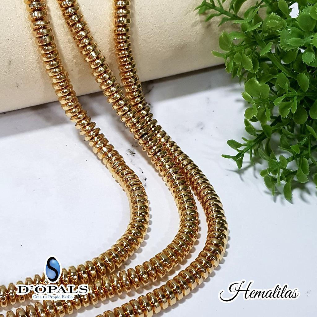 HEMATITA DISCO KC GOLD 6X3MM