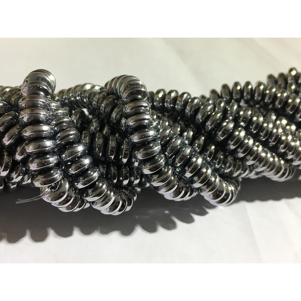 HEMATITA DISCO PLATEADA 6MM