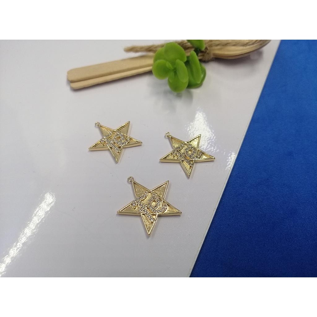 DIJE ESTRELLA FE ELECTROENCHAPADO 20MM