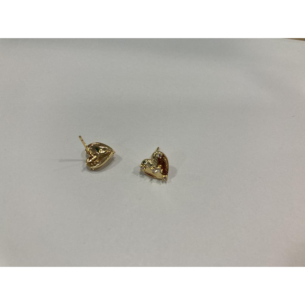 PATENTE CORAZON ELECTROENCHAPADO CON PIN DE PLATA