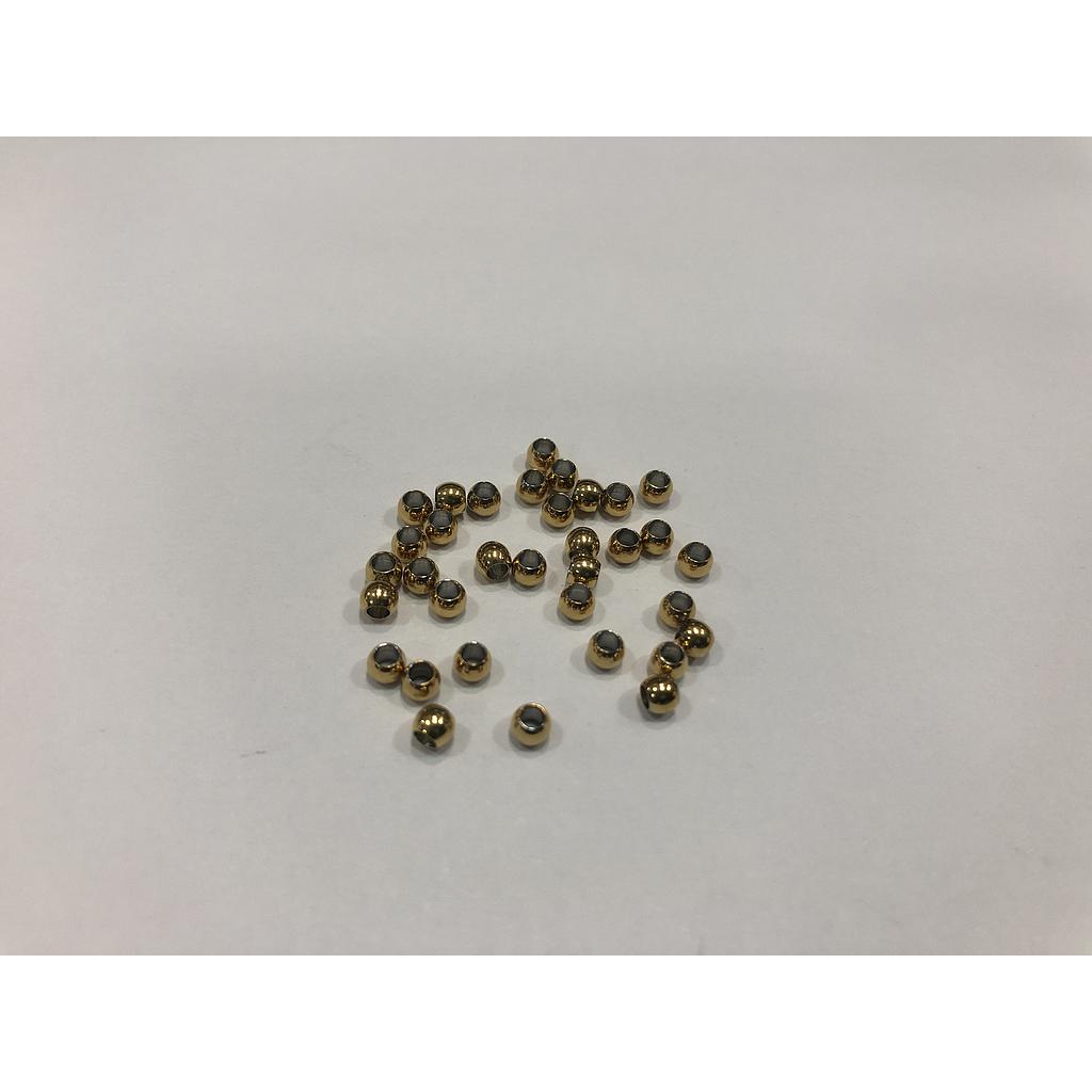 SEPARADOR DORADO 3X2MM ACERO AGUJERO GRANDE 50PCS