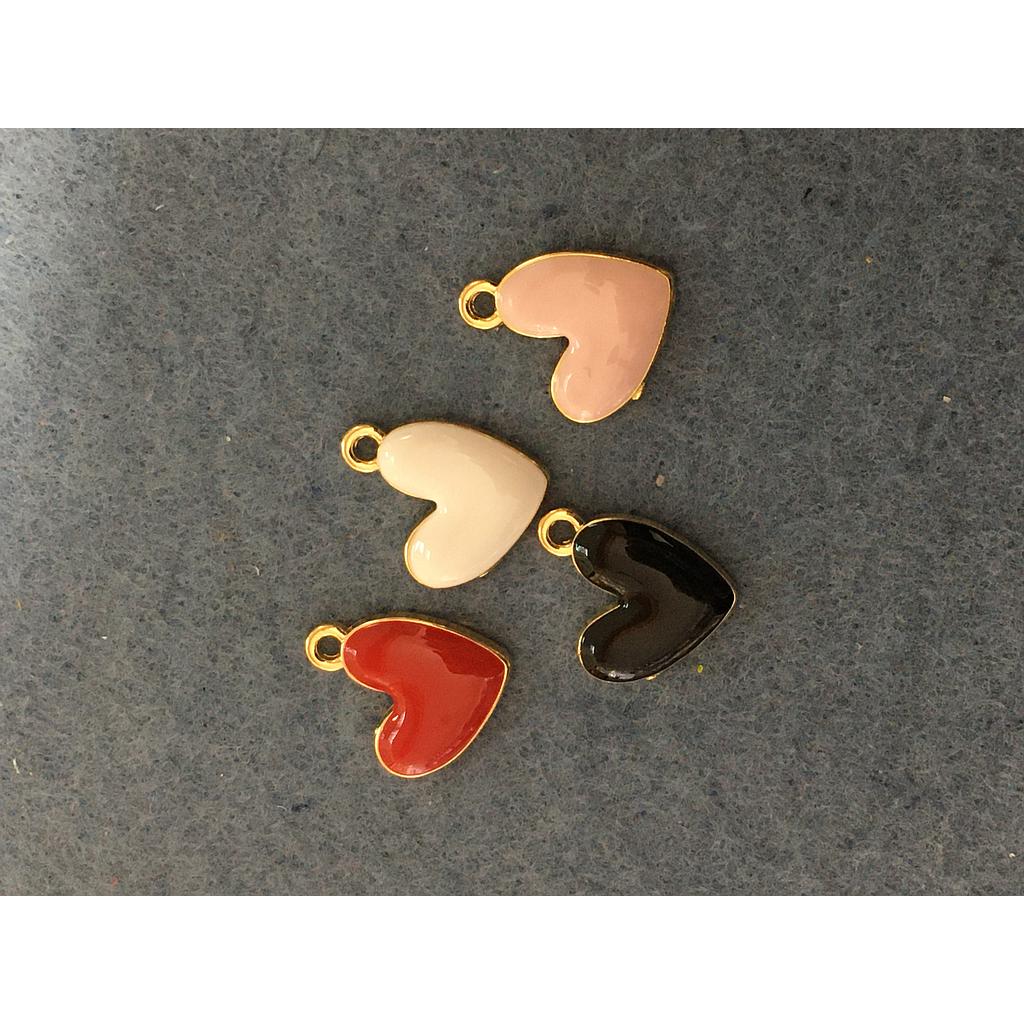 DIJE CORAZON ENAMEL 4 PIEZAS