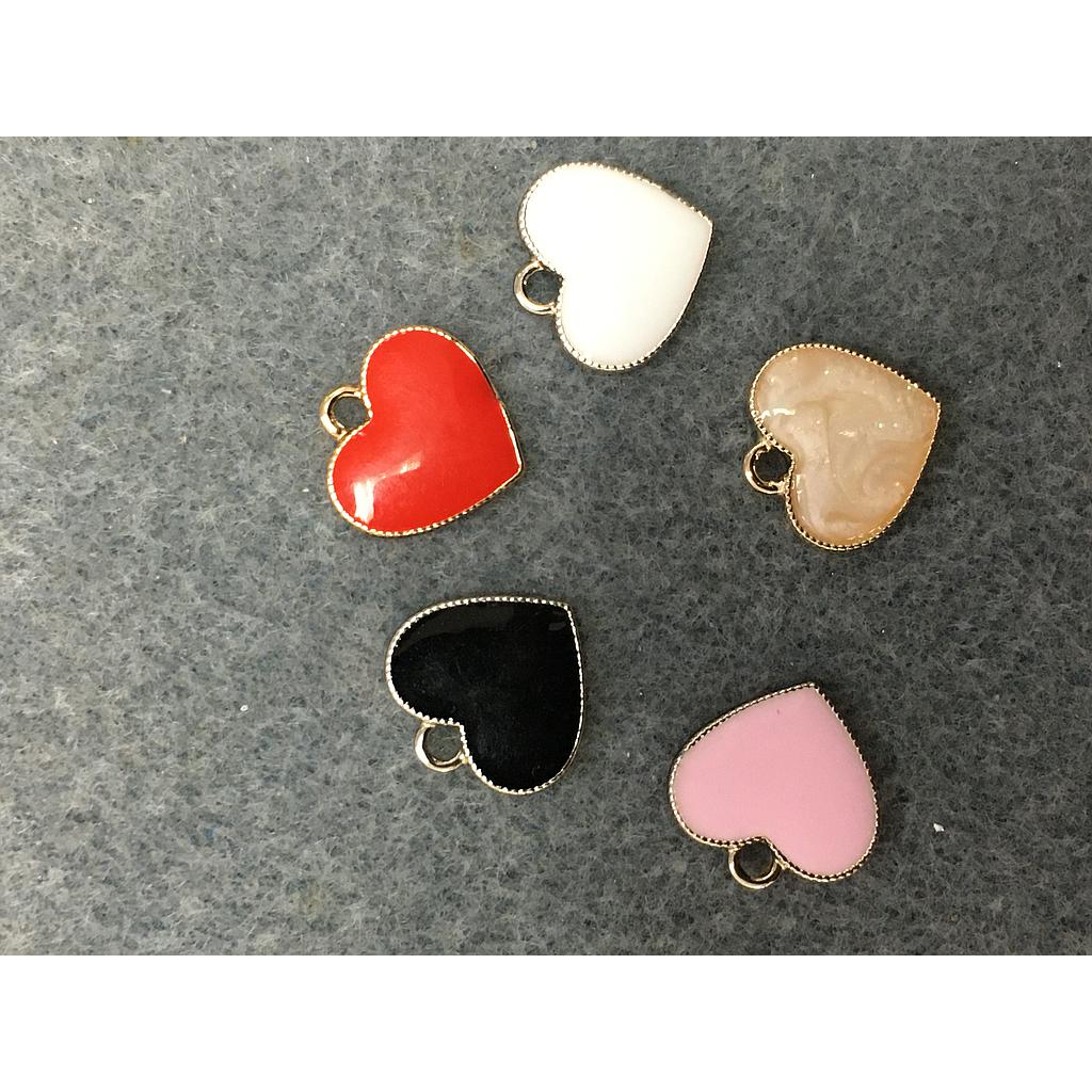 DIJE CORAZON DE ENAMEL 5 PIEZAS