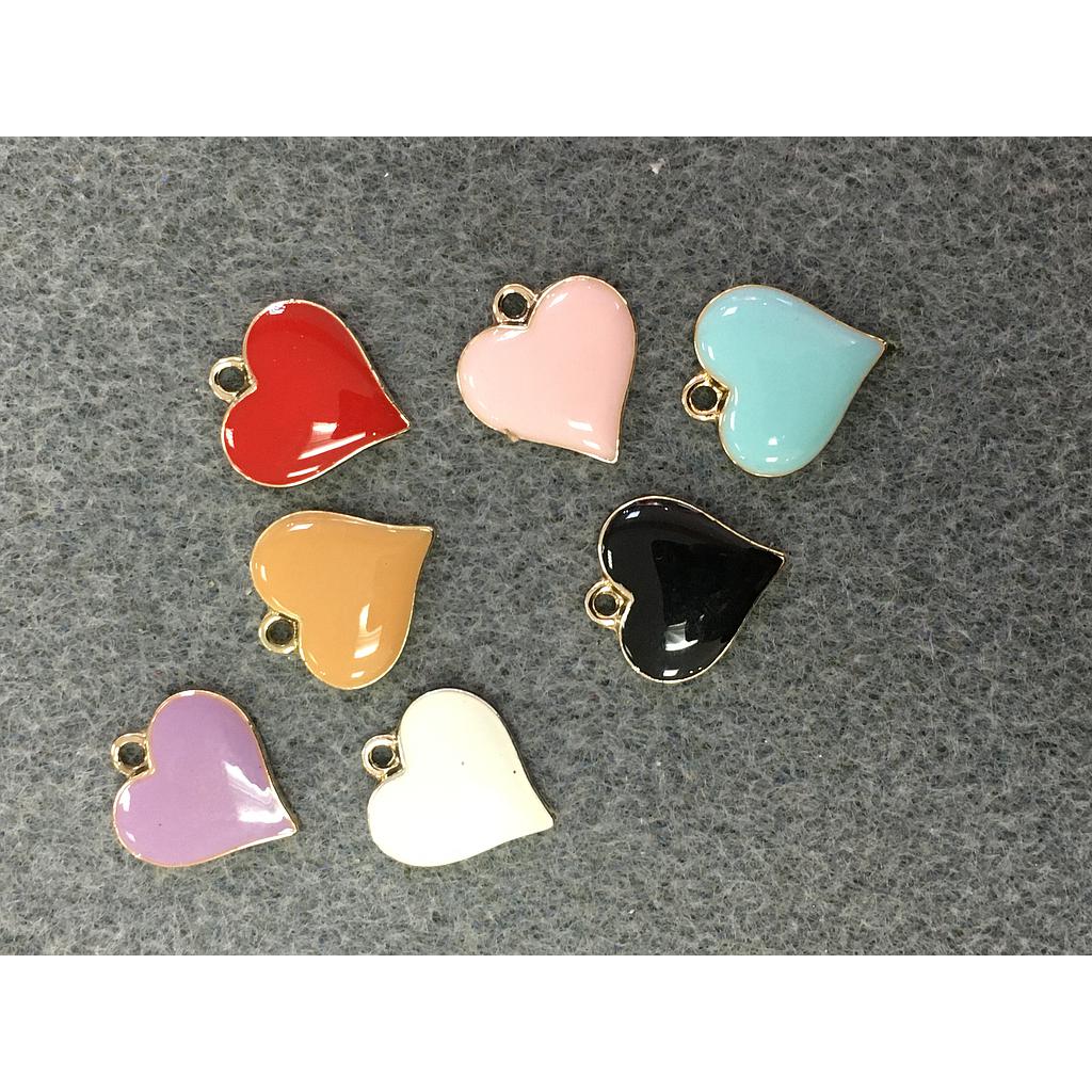 DIJE CORAZON DE ENAMEL 7 PIEZAS
