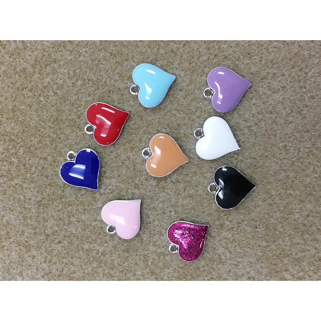 DIJE CORAZON DE ENAMEL 9 PIEZAS