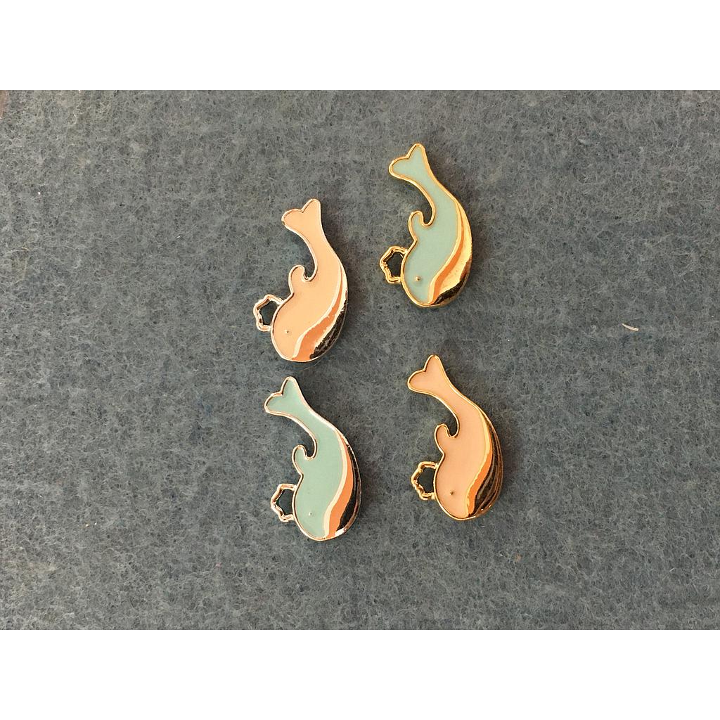 DIJE DELFIN DE ENAMEL 4 PIEZAS