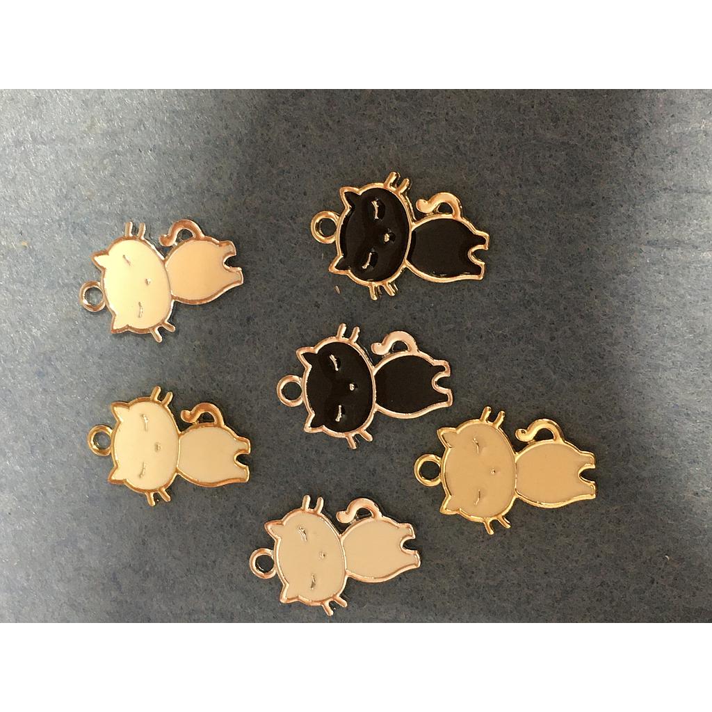 DIJE GATO DE ENAMEL 6 PIEZAS