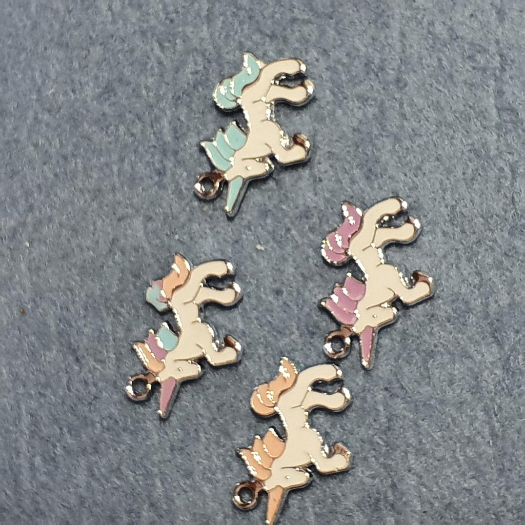 DIJE UNICORNIO DE ENAMEL 4 PIEZAS