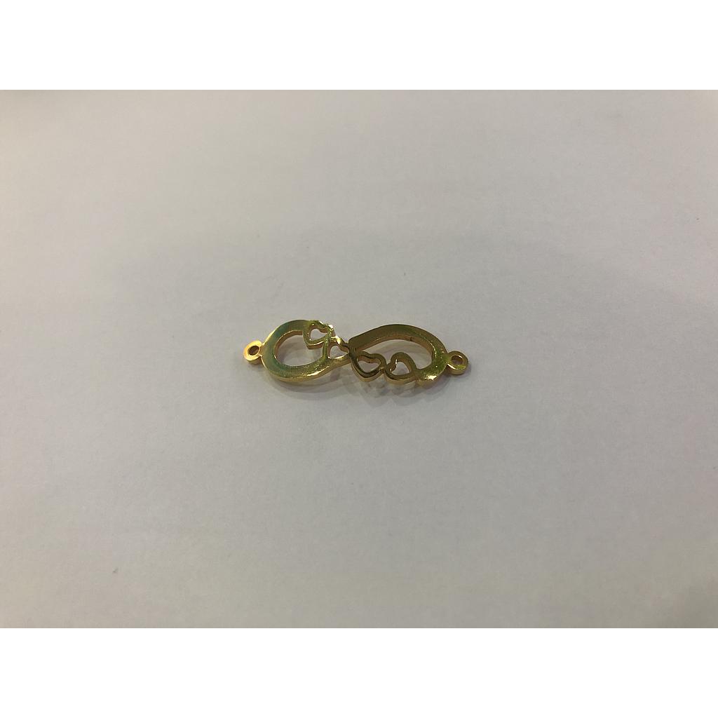 DIJE INFINITO CON CORAZONES DE ACERO