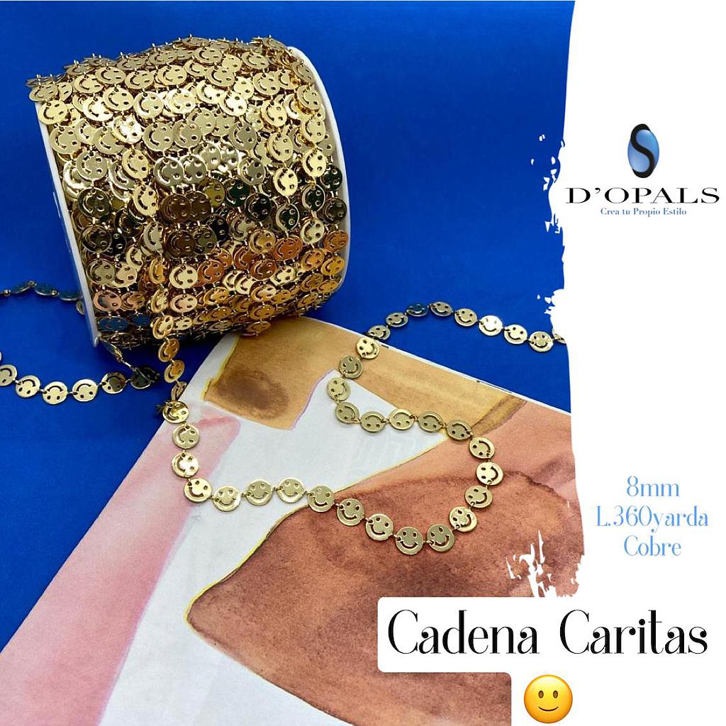 CADENA CARITAS 8MM COBRE