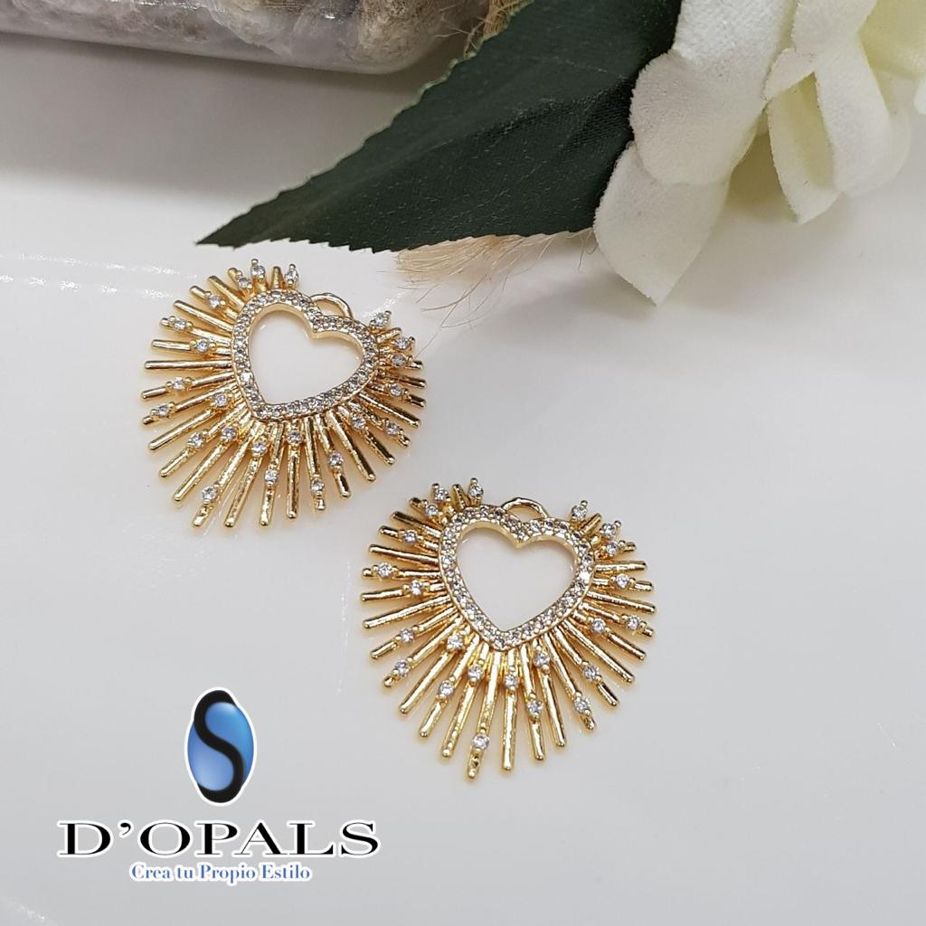 DIJE CORAZON ELECTROENCHAPADO 24MM