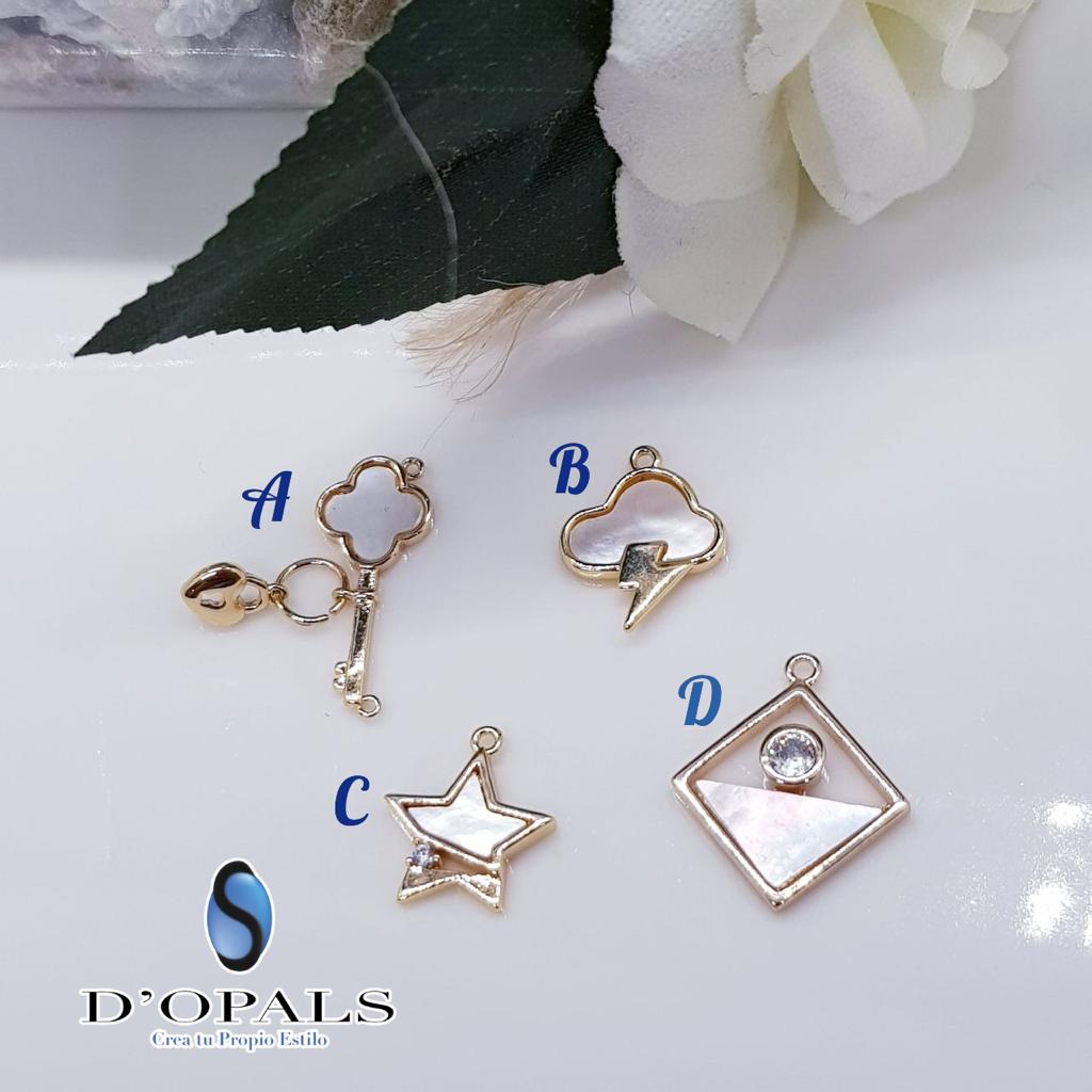 DIJE ESTRELLA CONCHA NACAR ELECTROENCHAPADO 12MM