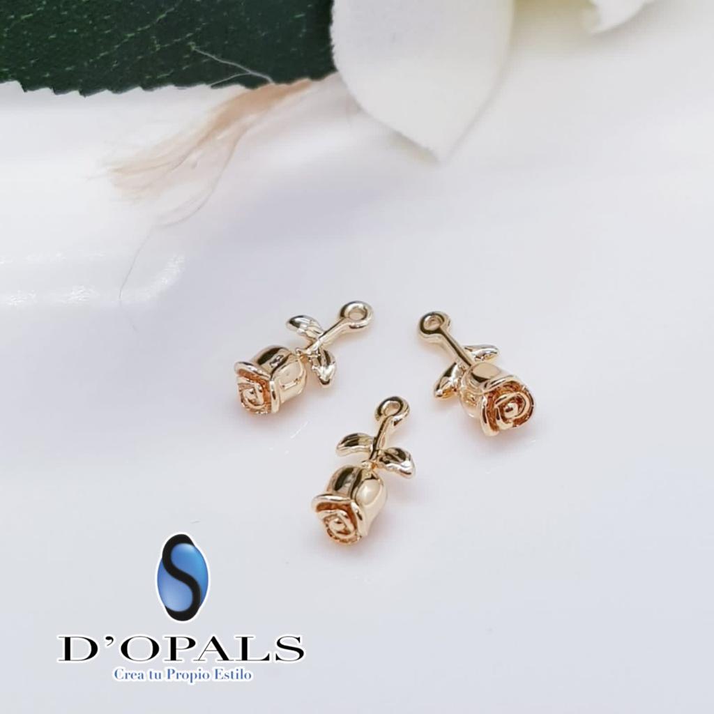 DIJE ROSA ELECTROENCHAPADO 10MM